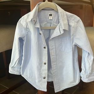 Janie and Jack blue and white pinstripe oxford shirt